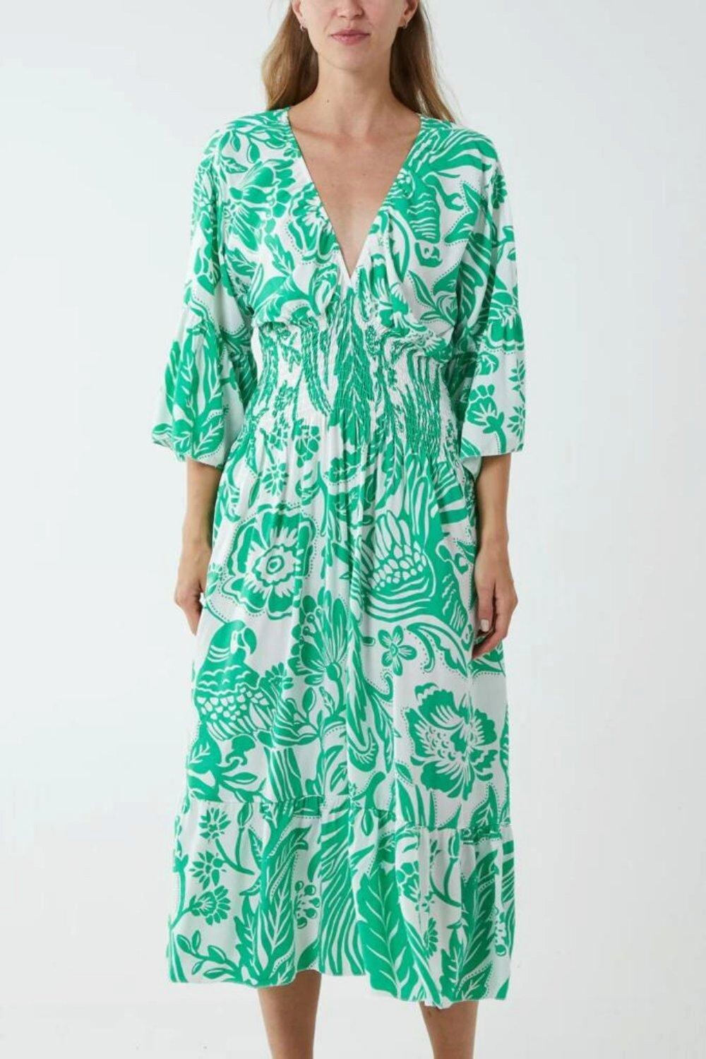 Платье миди оверсайз с V-образным вырезом и цветочным принтом HOXTON GAL, зеленый
Платье миди оверсайз с V-образным вырезом и цветочным принтом HOXTON GAL, зеленый