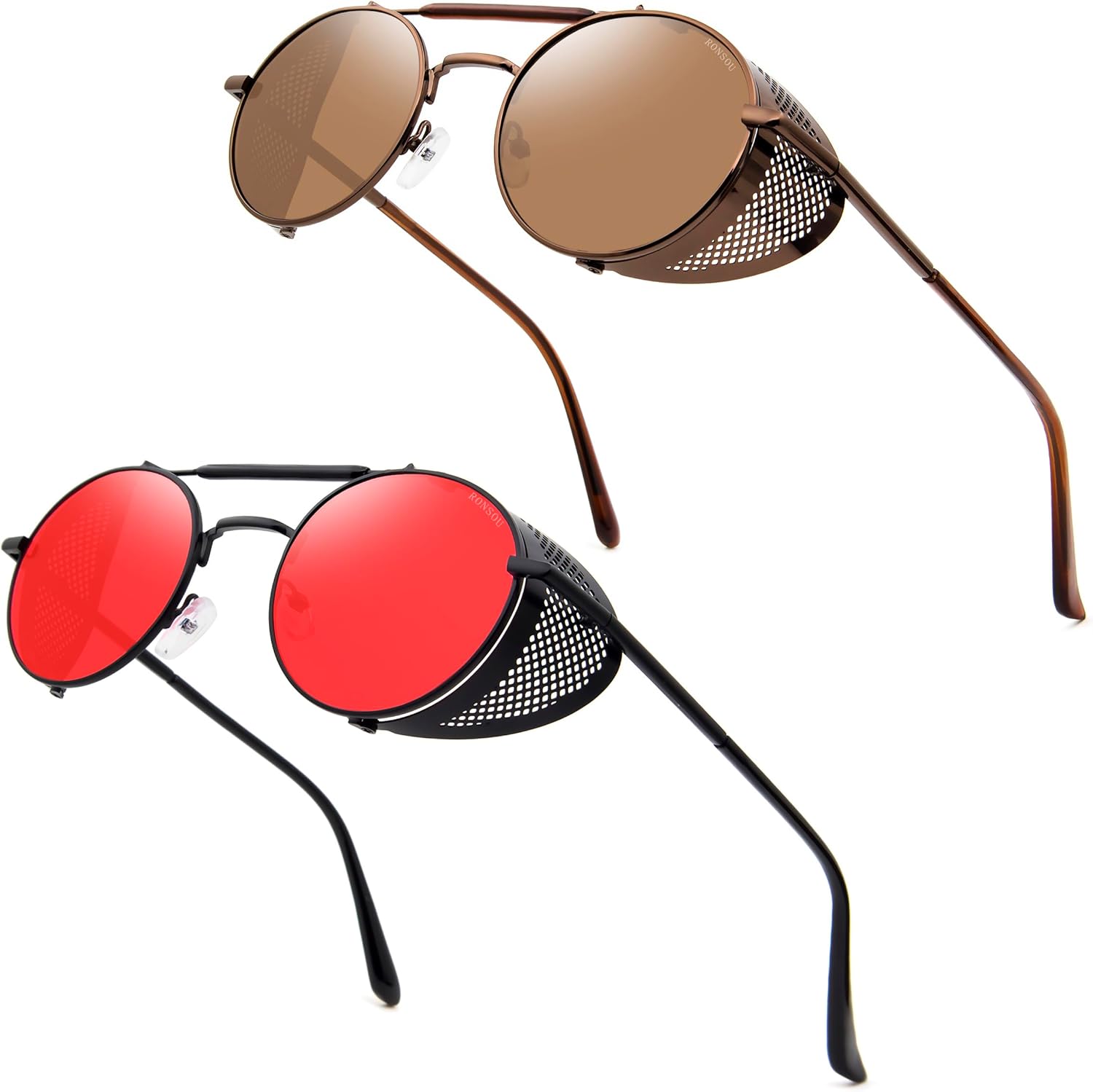 Солнцезащитные очки RONSOU в стиле стимпанк, круглые, винтажные, поляризованные, ретро, защита UV400, металлическая оправа, A13 2pcs Brown Frame Brown Lens + Black Frame Red Lens (Both Non Polarized)
Солнцезащитные очки RONSOU в стиле стимпанк, круглые, винтажные, поляризованные, ретро, защита UV400, металлическая оправа, A13 2pcs Brown Frame Brown Lens + Black Frame Red Lens (Both Non Polarized)