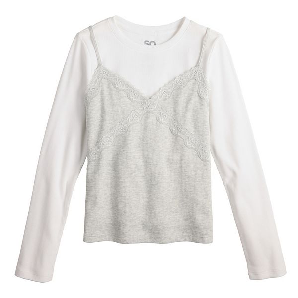 Футболка для девочек 7-16 лет с кружевной отделкой и многослойным подолом So, Gray Mist Heather
Футболка для девочек 7-16 лет с кружевной отделкой и многослойным подолом So, Gray Mist Heather