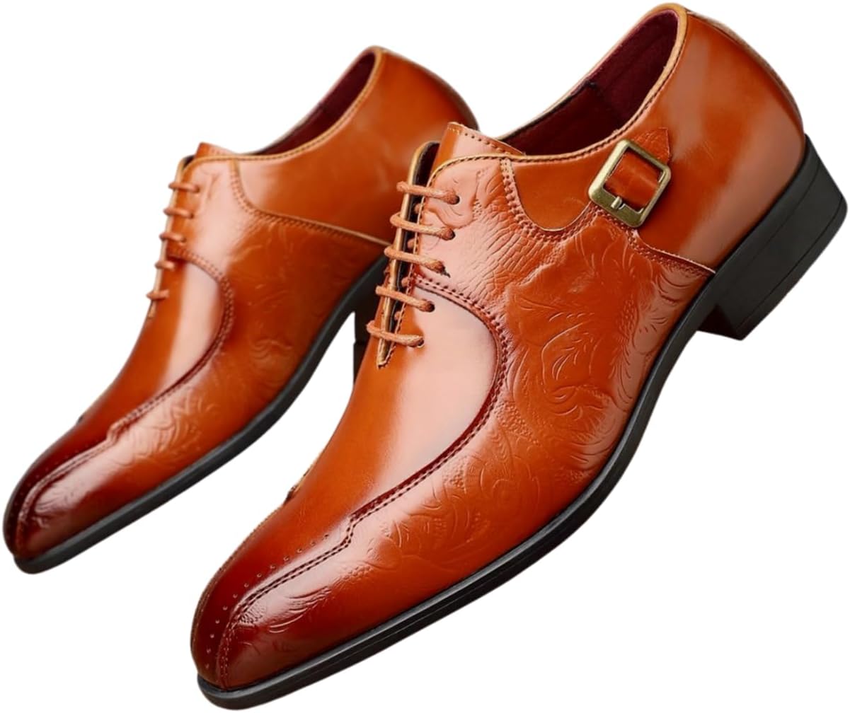 Мужские оксфорды Santimon с тиснением, шнуровкой и пряжкой, формальные туфли для свадьбы, выпускного и деловых мероприятий, коричневый
Мужские оксфорды Santimon с тиснением, шнуровкой и пряжкой, формальные туфли для свадьбы, выпускного и деловых мероприятий, коричневый