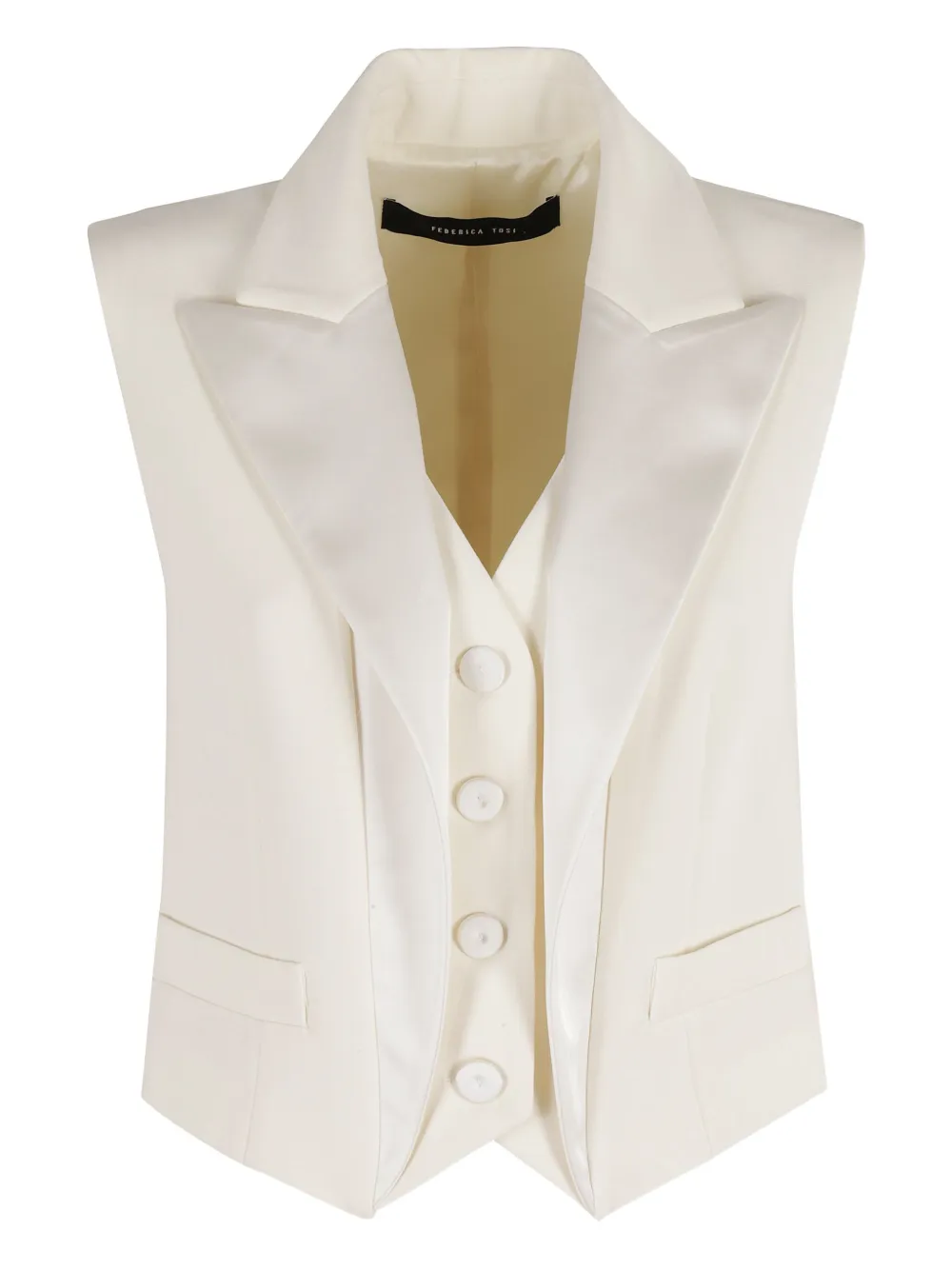 Жилет с заостренными лацканами Federica Tosi, нейтральный
Жилет с заостренными лацканами Federica Tosi, нейтральный