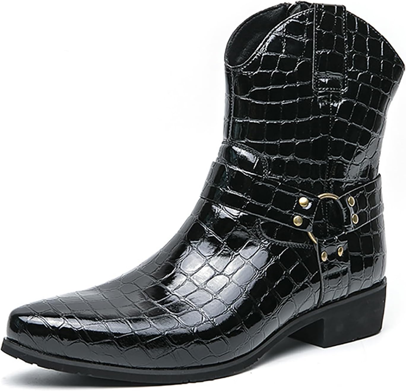 Мужские кожаные ковбойские ботинки BOEGBNW с принтом, стильные западные сапоги с заостренным носком и боковой молнией, удобные низкие каблуки, деловые и повседневные ботинки для улицы, боевые и мотоциклетные ботинки, черный
Мужские кожаные ковбойские ботинки BOEGBNW с принтом, стильные западные сапоги с заостренным носком и боковой молнией, удобные низкие каблуки, деловые и повседневные ботинки для улицы, боевые и мотоциклетные ботинки, черный