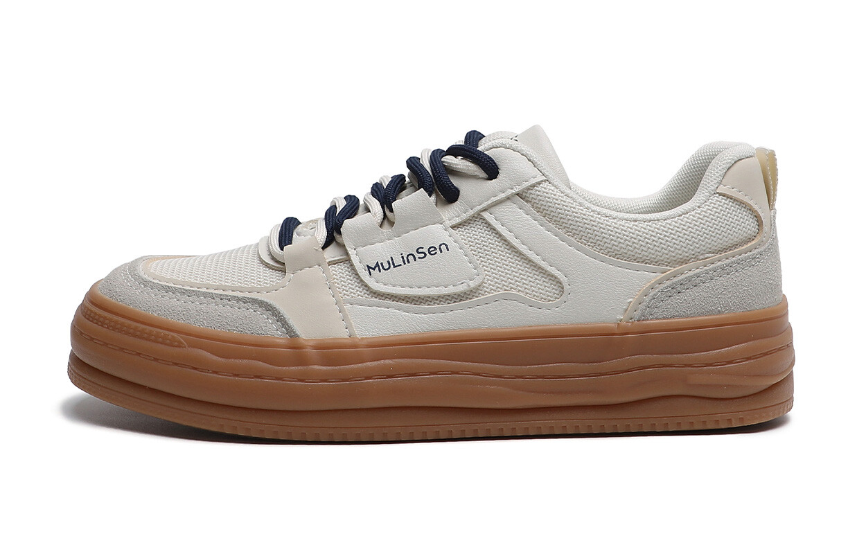 Кеды, скейтборд обувь женская низкая бежевый/синий Mulinsen
Кеды, скейтборд обувь женская низкая бежевый/синий Mulinsen