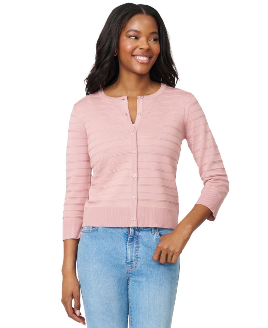 Женский кардиган с рукавами 3/4 и круглым вырезом, в рубчик, размеры PXS-XL Melissa Paige, Cashmere Blush
Женский кардиган с рукавами 3/4 и круглым вырезом, в рубчик, размеры PXS-XL Melissa Paige, Cashmere Blush