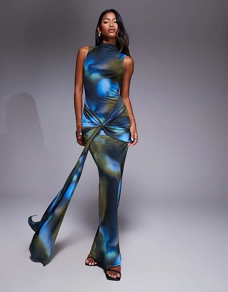 Платье макси ASOS DESIGN с сетчатым принтом, высоким воротом, драпировкой и поясом, с размытым принтом
Платье макси ASOS DESIGN с сетчатым принтом, высоким воротом, драпировкой и поясом, с размытым принтом