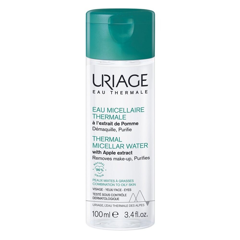 Uriage, Thermal Micellar Water, мицеллярная жидкость с экстрактом яблока для комбинированной и жирной кожи, 100 мл
Uriage, Thermal Micellar Water, мицеллярная жидкость с экстрактом яблока для комбинированной и жирной кожи, 100 мл