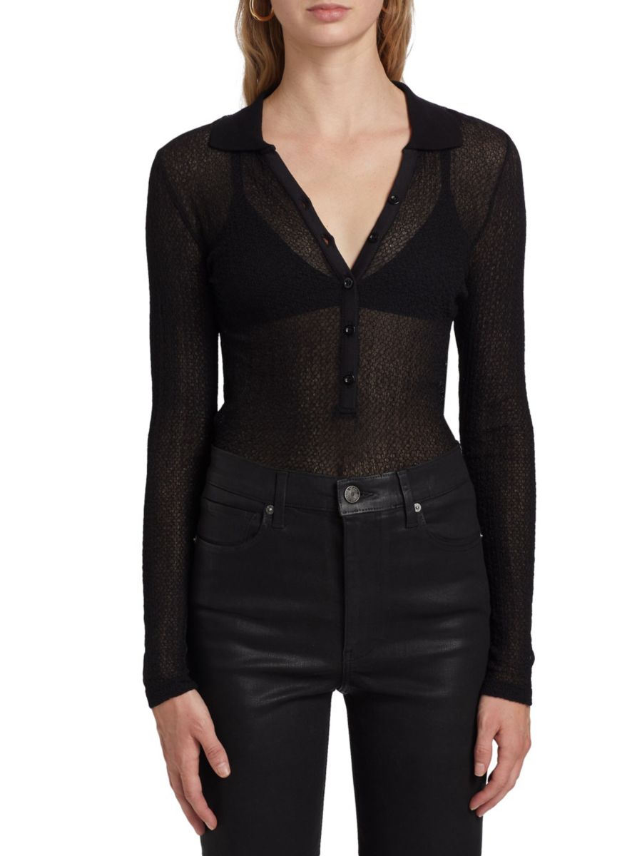 Сетчатая полупрозрачная рубашка-поло Frame, черный
Сетчатая полупрозрачная рубашка-поло Frame, черный