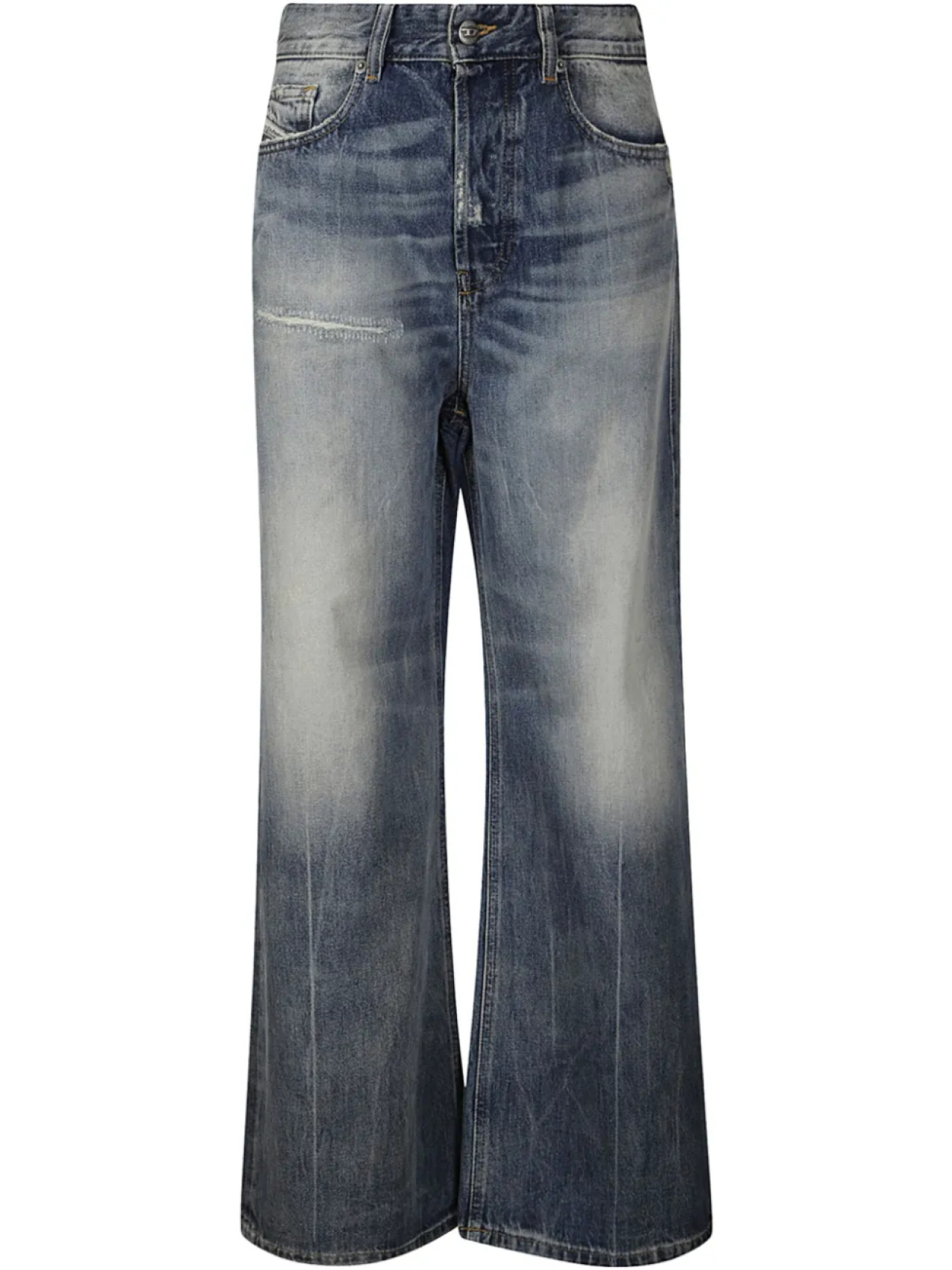 Джинсы с широкими штанинами и эффектом дизельной стирки Diesel, синий
Джинсы с широкими штанинами и эффектом дизельной стирки Diesel, синий