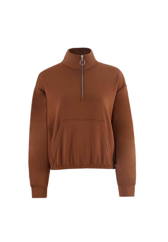 Толстовка Melia с полумолнией на воротнике Freshlions, коричневый 
Толстовка Melia с полумолнией на воротнике Freshlions, коричневый