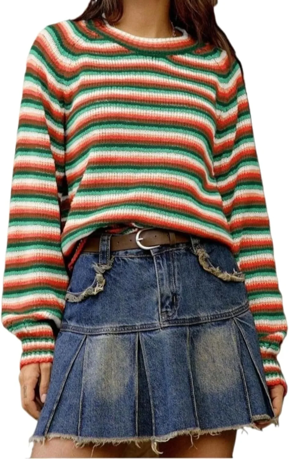 Свитер вязаный с длинным рукавом, мягкий полосатый, круглый вырез, яркий узор, теплый для зимы Zbaul
Свитер вязаный с длинным рукавом, мягкий полосатый, круглый вырез, яркий узор, теплый для зимы Zbaul