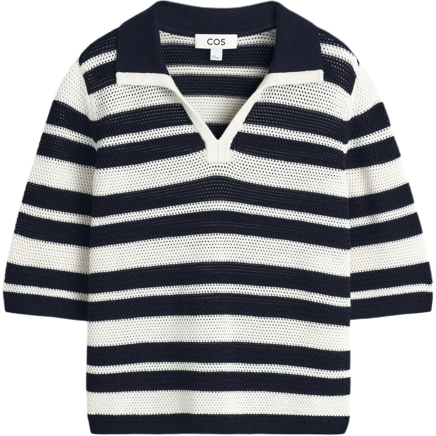 COS Поло для женщин белое/в полоску
COS Поло для женщин белое/в полоску