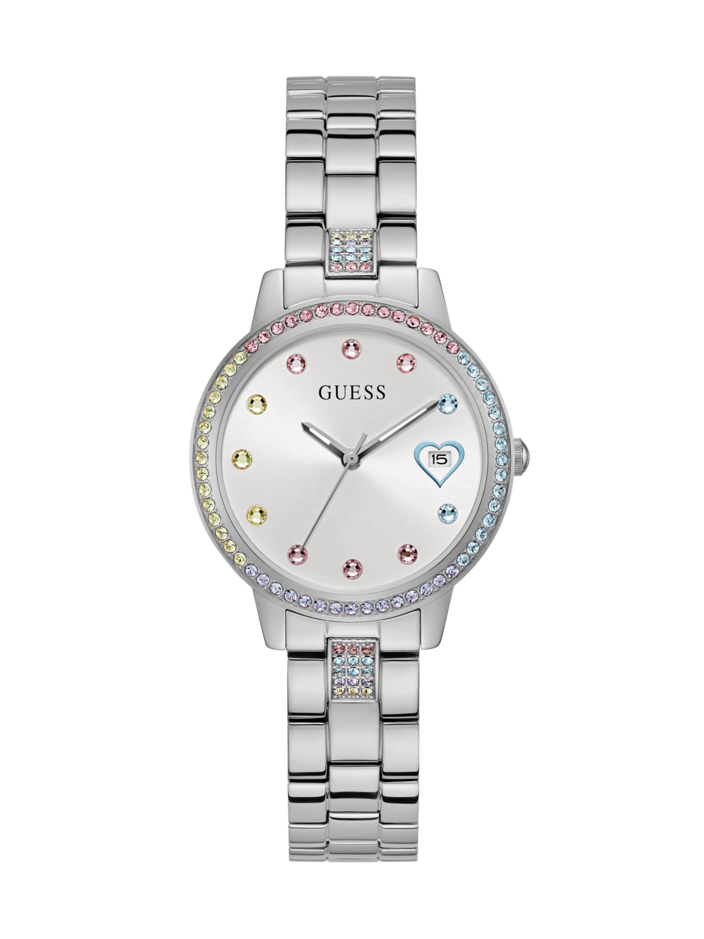 GUESS Часы Analog 'Three Of Hearts' в серебристом цвете
GUESS Часы Analog 'Three Of Hearts' в серебристом цвете