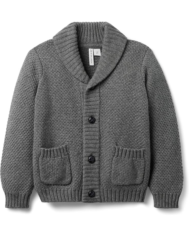 Свитер Janie and Jack Charcoal Shawl Collar Cardigan, цвет Heather Grey 
Свитер Janie and Jack Charcoal Shawl Collar Cardigan, цвет Heather Grey