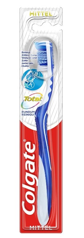 Colgate Total, Зубная щетка, средняя, 1 шт.
Colgate Total, Зубная щетка, средняя, 1 шт.