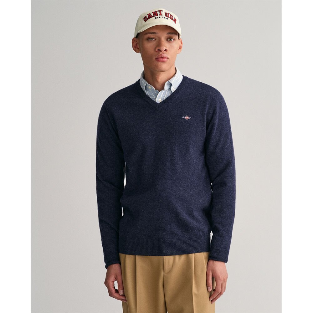 Свитер Gant Superfine Lambswool V Neck, синий
Свитер Gant Superfine Lambswool V Neck, синий