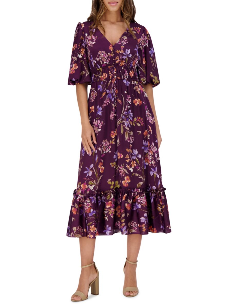 Платье миди с цветочным принтом и рукавами-фонариками Kensie, цвет Bordeaux
Платье миди с цветочным принтом и рукавами-фонариками Kensie, цвет Bordeaux