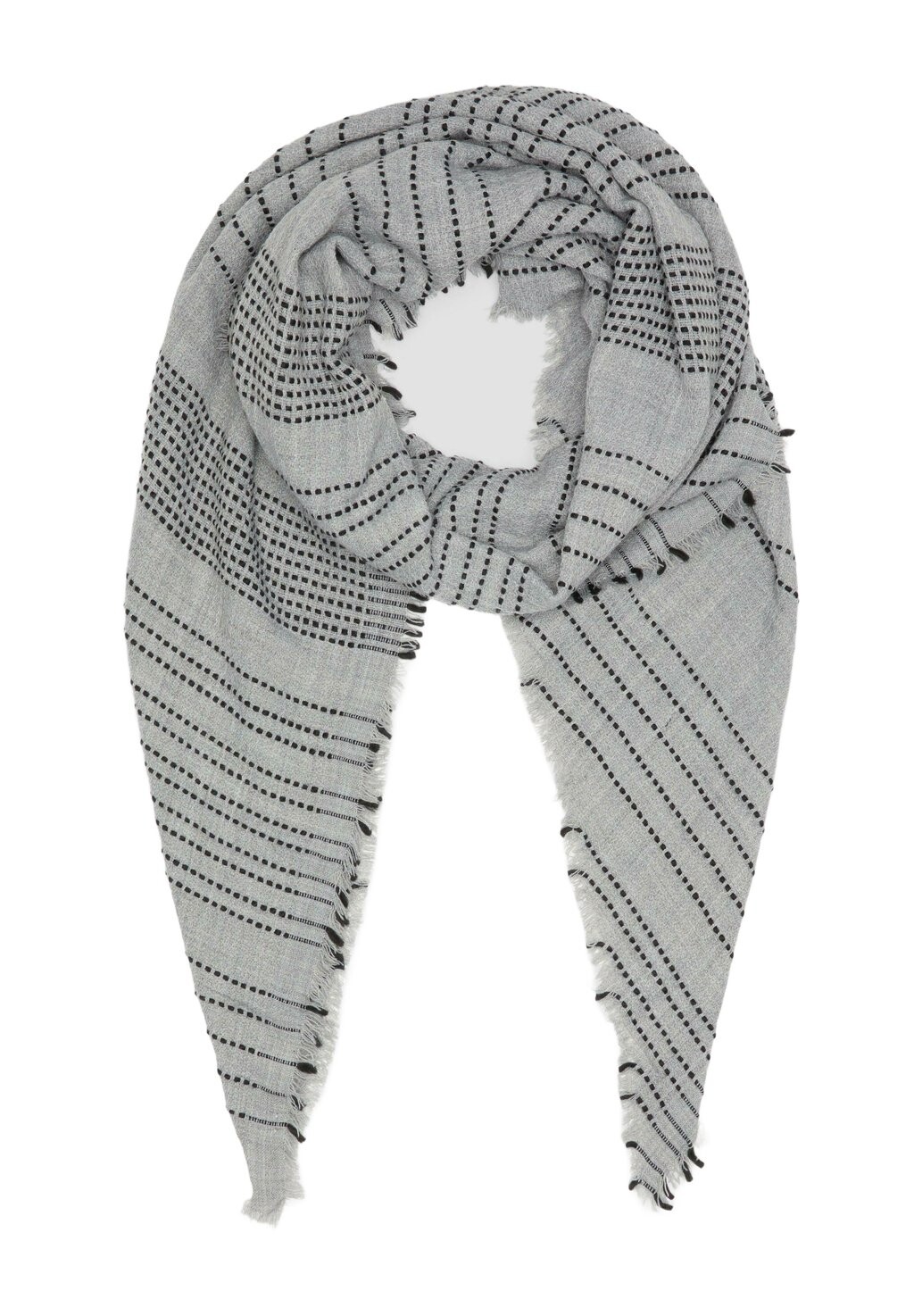 Шарф GESTREIFTER MIT FRANSEN s.Oliver, серый 
Шарф GESTREIFTER MIT FRANSEN s.Oliver, серый