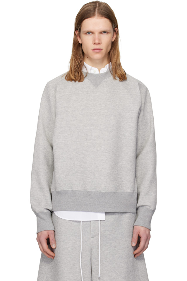 Sacai Серая толстовка-пуловер из губки
Sacai Серая толстовка-пуловер из губки