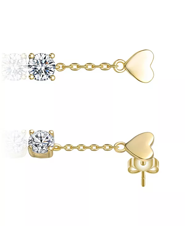 Серьги-Подвески в форме сердца с покрытием из 14-каратного золота и прозрачными кубическими цирконами Rachel Glauber, gold
Серьги-Подвески в форме сердца с покрытием из 14-каратного золота и прозрачными кубическими цирконами Rachel Glauber, gold