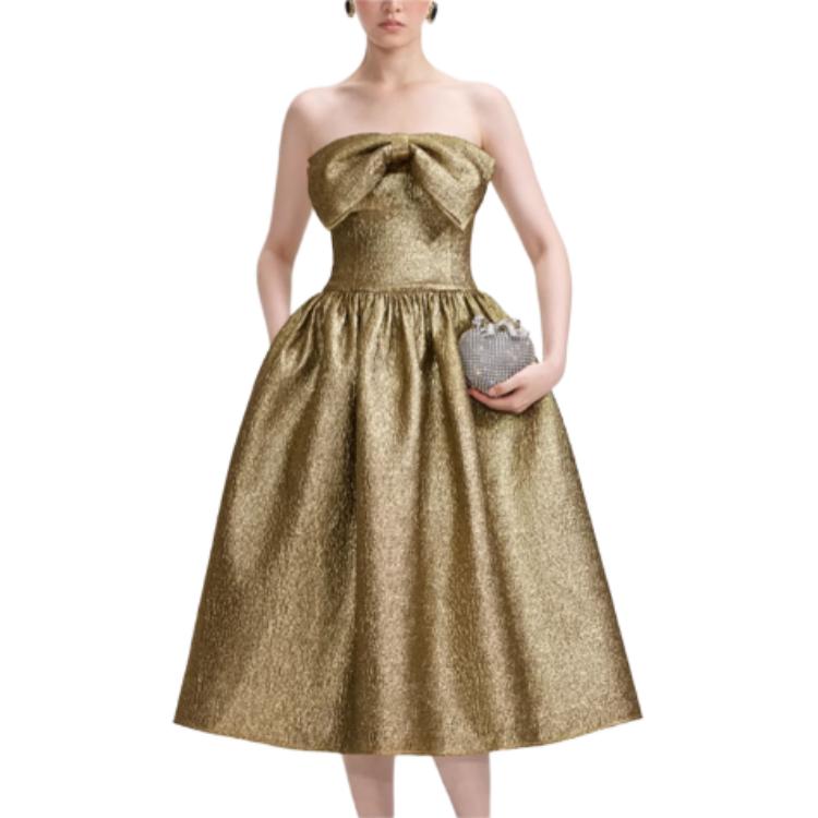 Металлическое жаккардовое миди-платье Self-portrait, золотой
Металлическое жаккардовое миди-платье Self-portrait, золотой