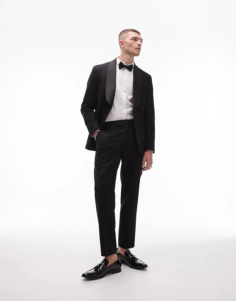 Брюки для смокинга Topman премиум-класса из смеси шерсти, черного цвета
Брюки для смокинга Topman премиум-класса из смеси шерсти, черного цвета