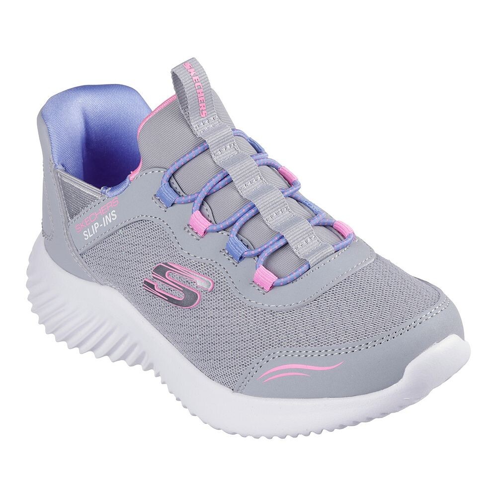 Простые милые туфли Skechers Slip-ins Bounder для девочек, цвет Gray Multi 
Простые милые туфли Skechers Slip-ins Bounder для девочек, цвет Gray Multi