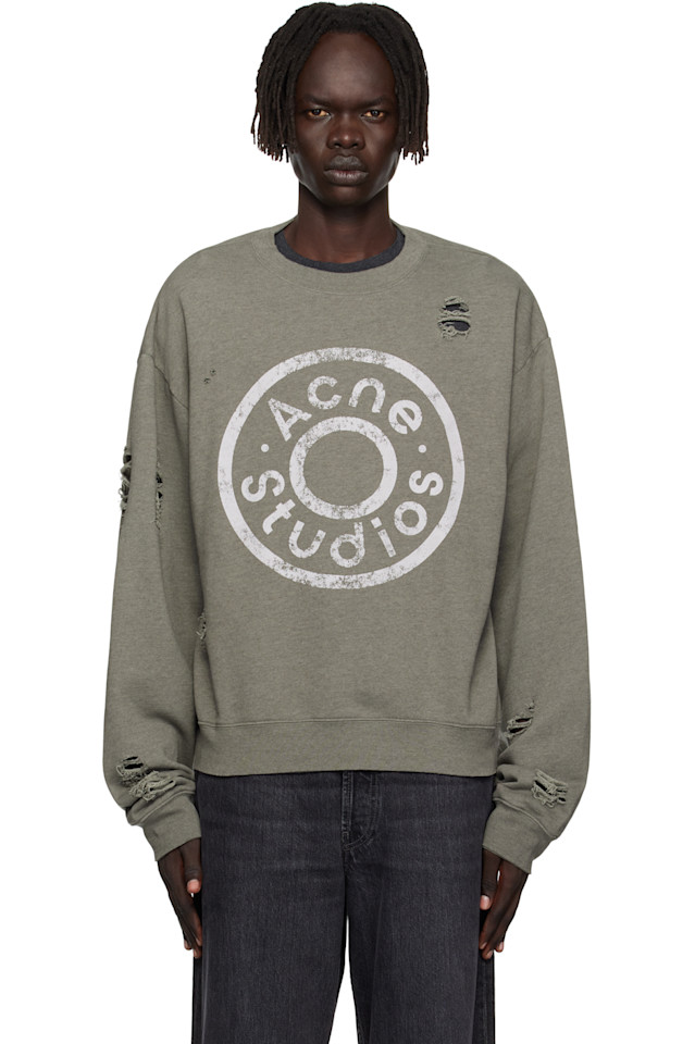 Acne Studios Серая толстовка с принтом и логотипом
Acne Studios Серая толстовка с принтом и логотипом