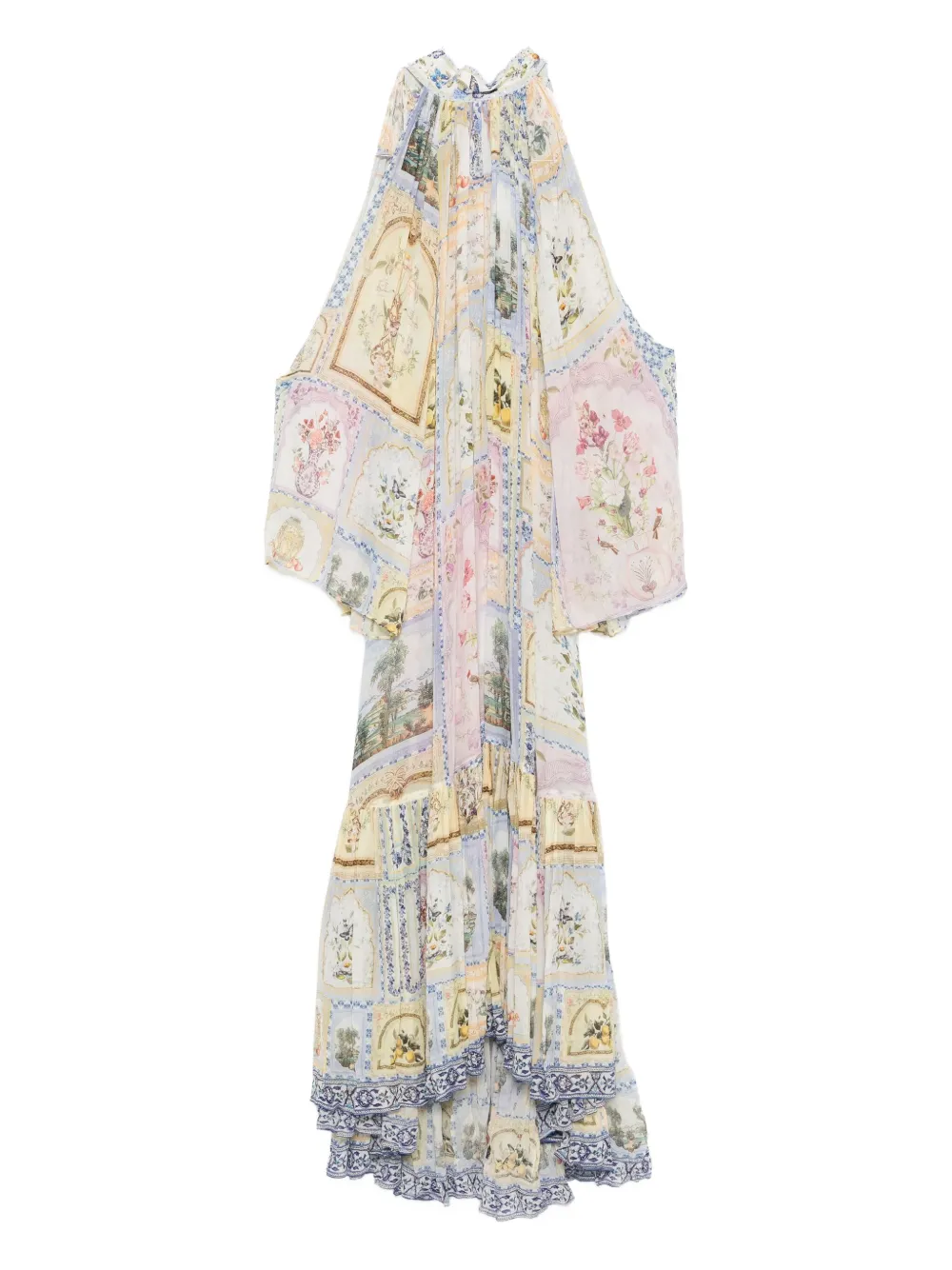 Многоярусное платье миди с цветочным принтом Camilla, нейтральный 
Многоярусное платье миди с цветочным принтом Camilla, нейтральный