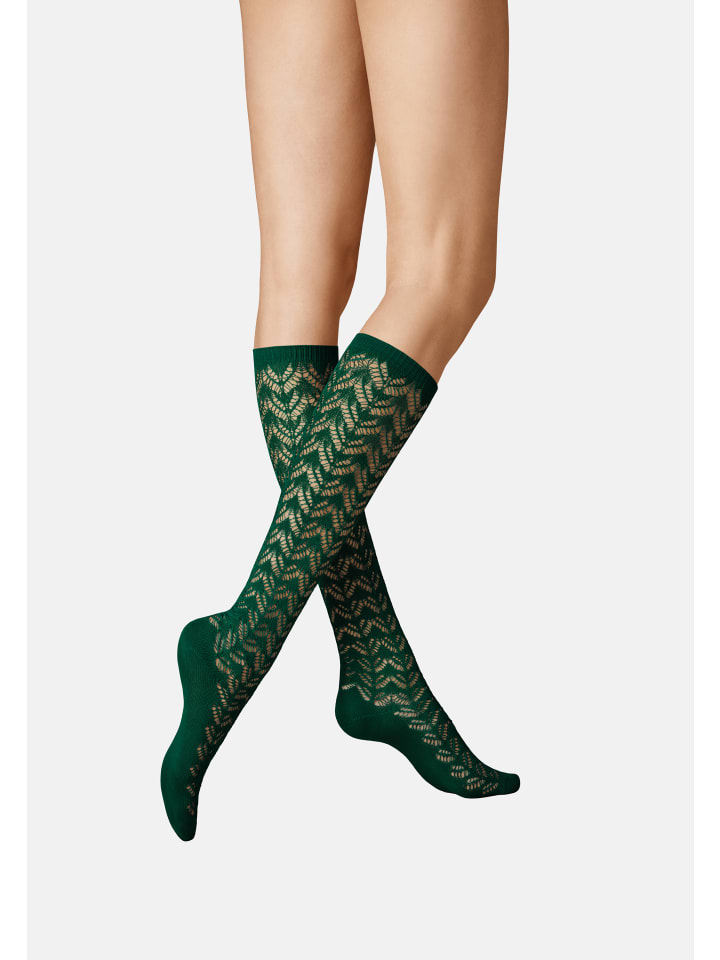 Kunert Высокие носки до колена с ажурной вязаной текстурой цвета ели
Kunert Высокие носки до колена с ажурной вязаной текстурой цвета ели