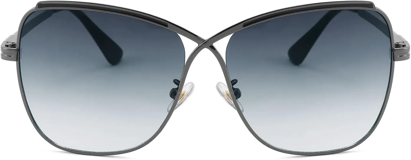 Женские милые солнцезащитные очки FEISEDY с увеличенным оверсайзом в форме бабочки и крестообразным дизайном, модель B2738, Gun Grey Frame & Gradual Grey Lens
Женские милые солнцезащитные очки FEISEDY с увеличенным оверсайзом в форме бабочки и крестообразным дизайном, модель B2738, Gun Grey Frame & Gradual Grey Lens