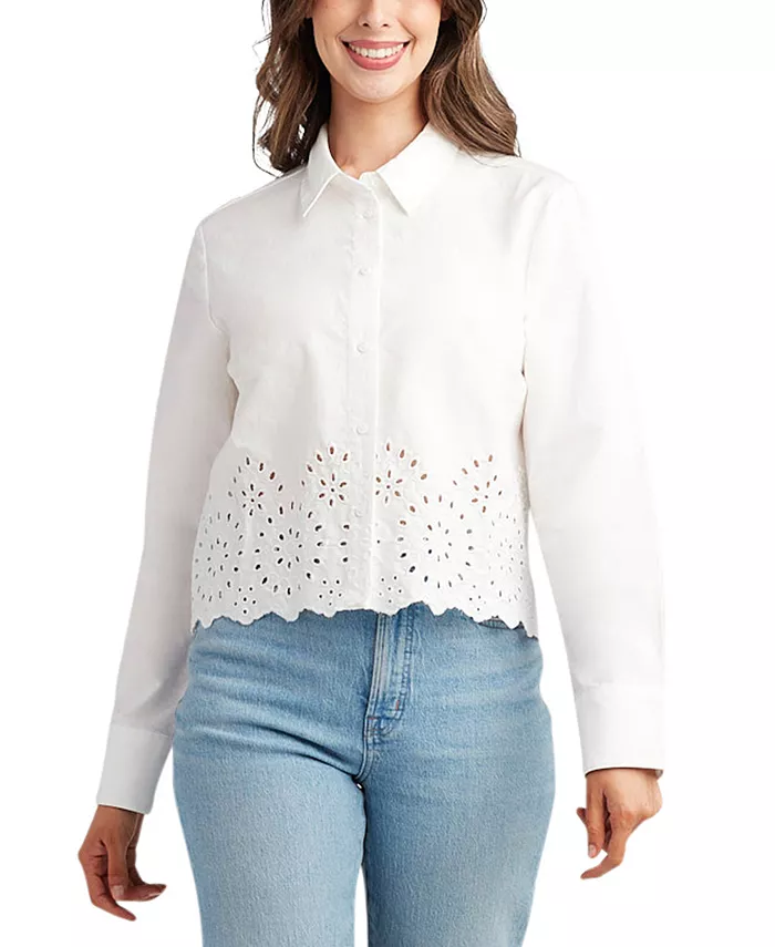 Хлопковая рубашка с ажурной строчкой для подростков BCX, белый
Хлопковая рубашка с ажурной строчкой для подростков BCX, белый