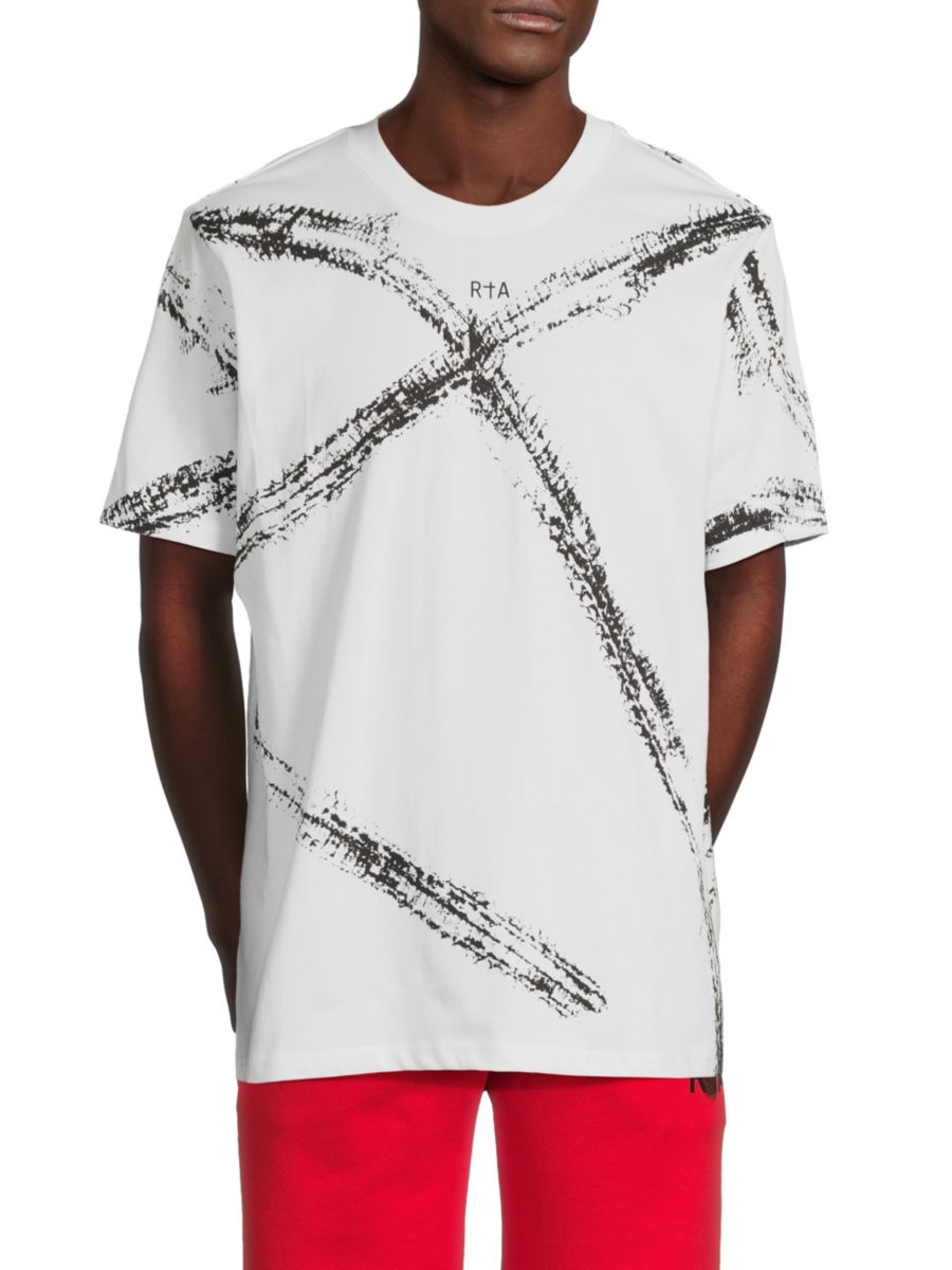 Футболка из хлопка с графическим принтом RTA, белый/черный
Футболка из хлопка с графическим принтом RTA, белый/черный