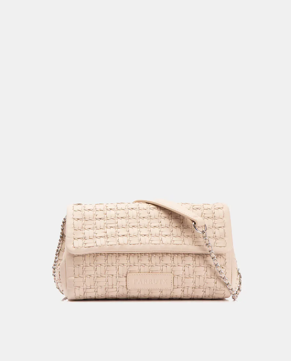 Женская плетеная кожаная сумка через плечо цвета экрю Farrutx, бежевый
Женская плетеная кожаная сумка через плечо цвета экрю Farrutx, бежевый