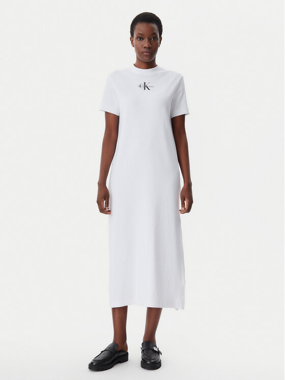 Платье на каждый день обычный крой Monologo J20J225543 Calvin Klein Jeans, белый 
Платье на каждый день обычный крой Monologo J20J225543 Calvin Klein Jeans, белый