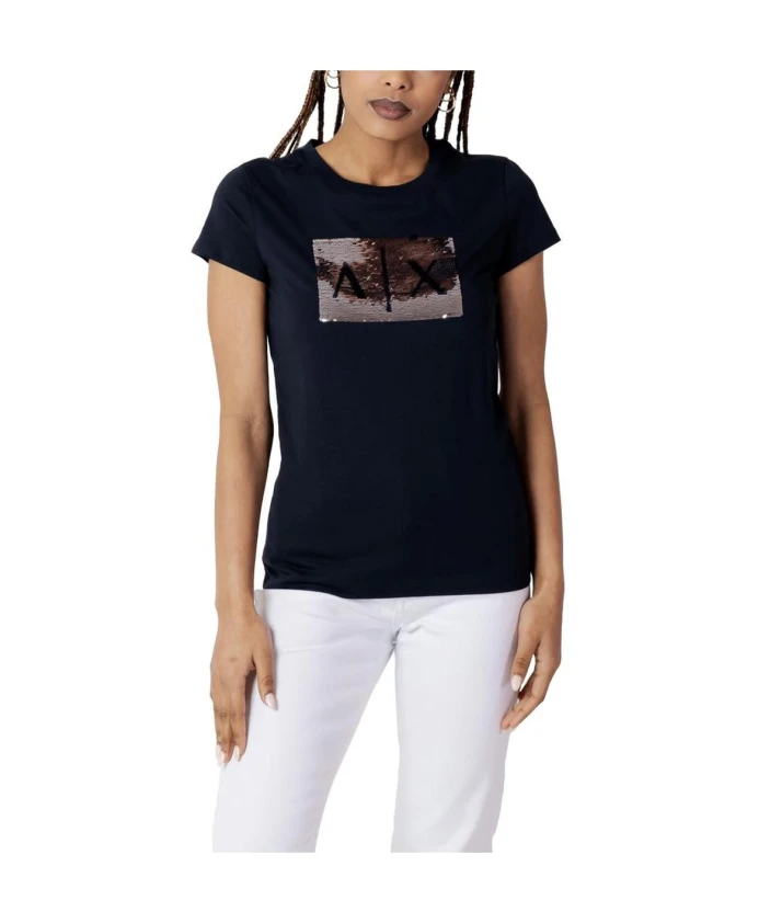 Синяя хлопковая футболка с круглым вырезом Armani Exchange, синий
Синяя хлопковая футболка с круглым вырезом Armani Exchange, синий