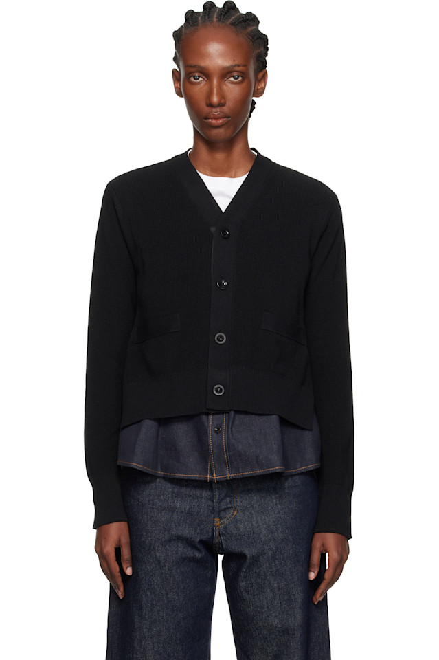 Sacai Черно-Синий джинсовый вязаный кардиган
Sacai Черно-Синий джинсовый вязаный кардиган