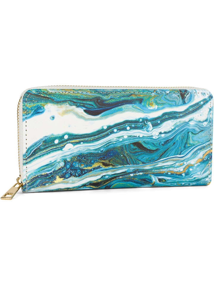 Кошелек styleBREAKER, цвет petrol/weiß/türkis 
Кошелек styleBREAKER, цвет petrol/weiß/türkis