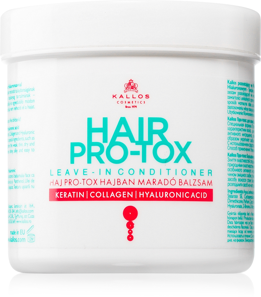 Несмываемый кондиционер Hair Pro-Tox для сухих и поврежденных волос Kallos, 250 мл
Несмываемый кондиционер Hair Pro-Tox для сухих и поврежденных волос Kallos, 250 мл