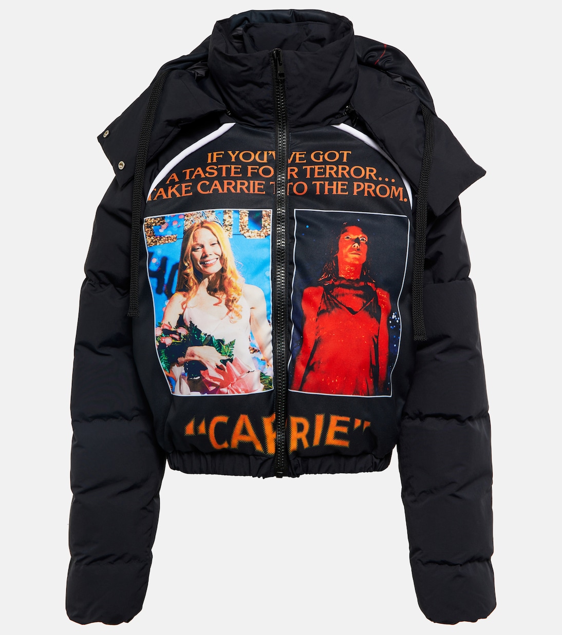 Пуховик с принтом JW Anderson, черный 
Пуховик с принтом JW Anderson, черный