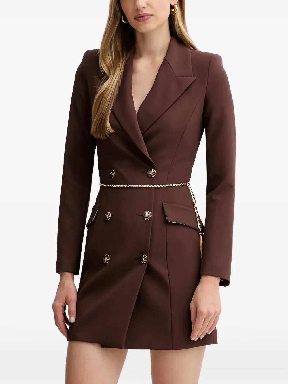 Двубортное платье мини Elisabetta Franchi, коричневый
Двубортное платье мини Elisabetta Franchi, коричневый