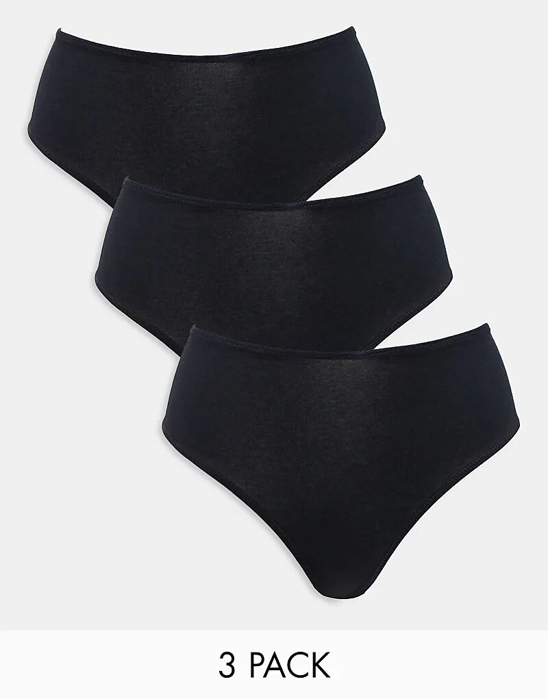 3 пары хлопковых бразильских трусов с высокой талией черного цвета ASOS DESIGN
3 пары хлопковых бразильских трусов с высокой талией черного цвета ASOS DESIGN