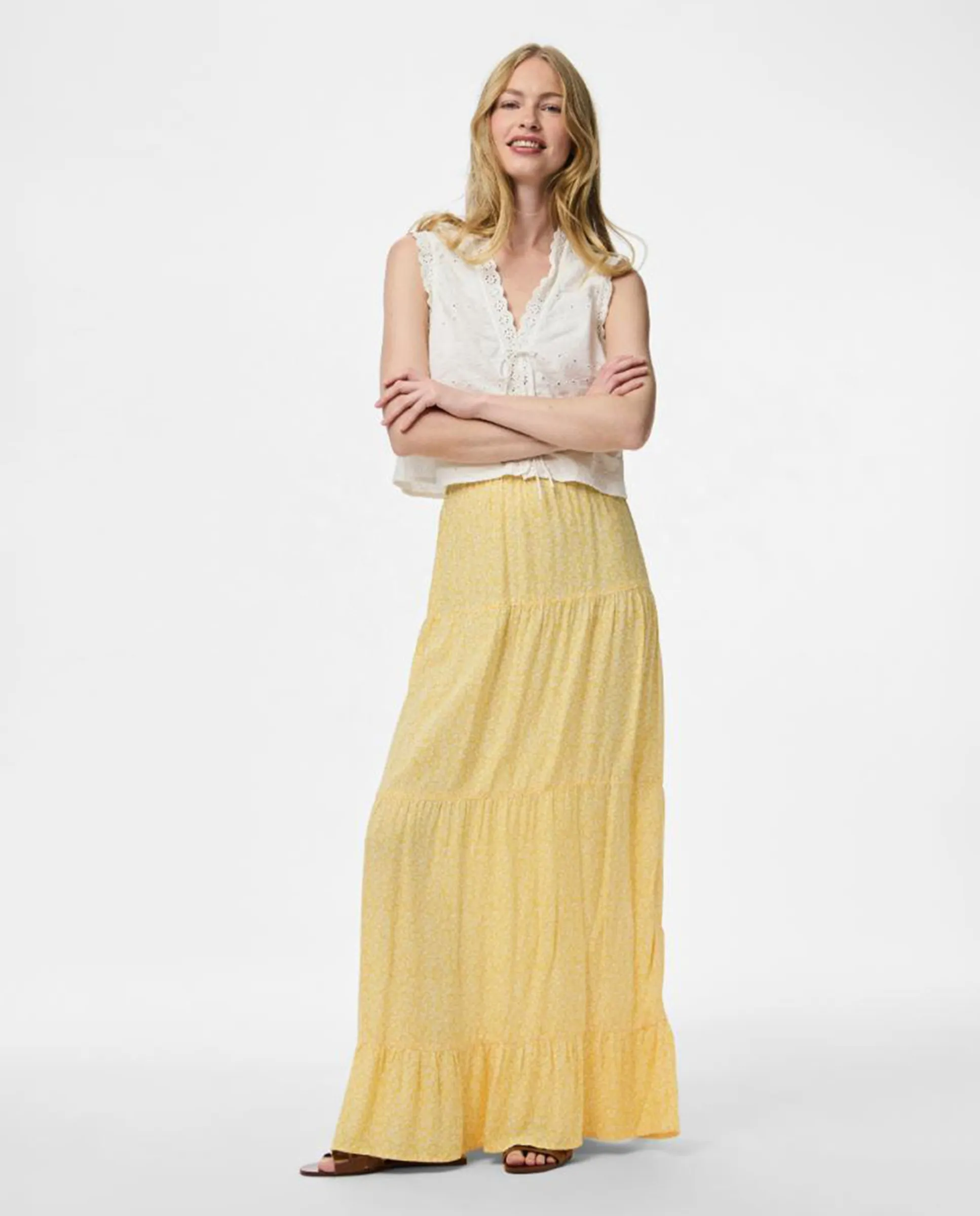 Длинная женская юбка с цветочным принтом Pieces, желтый
Длинная женская юбка с цветочным принтом Pieces, желтый