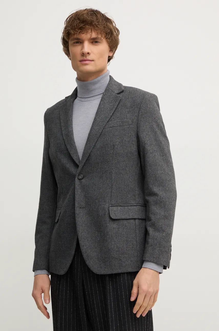 Блейзер с добавлением шерсти United Colors of Benetton, серый 
Блейзер с добавлением шерсти United Colors of Benetton, серый