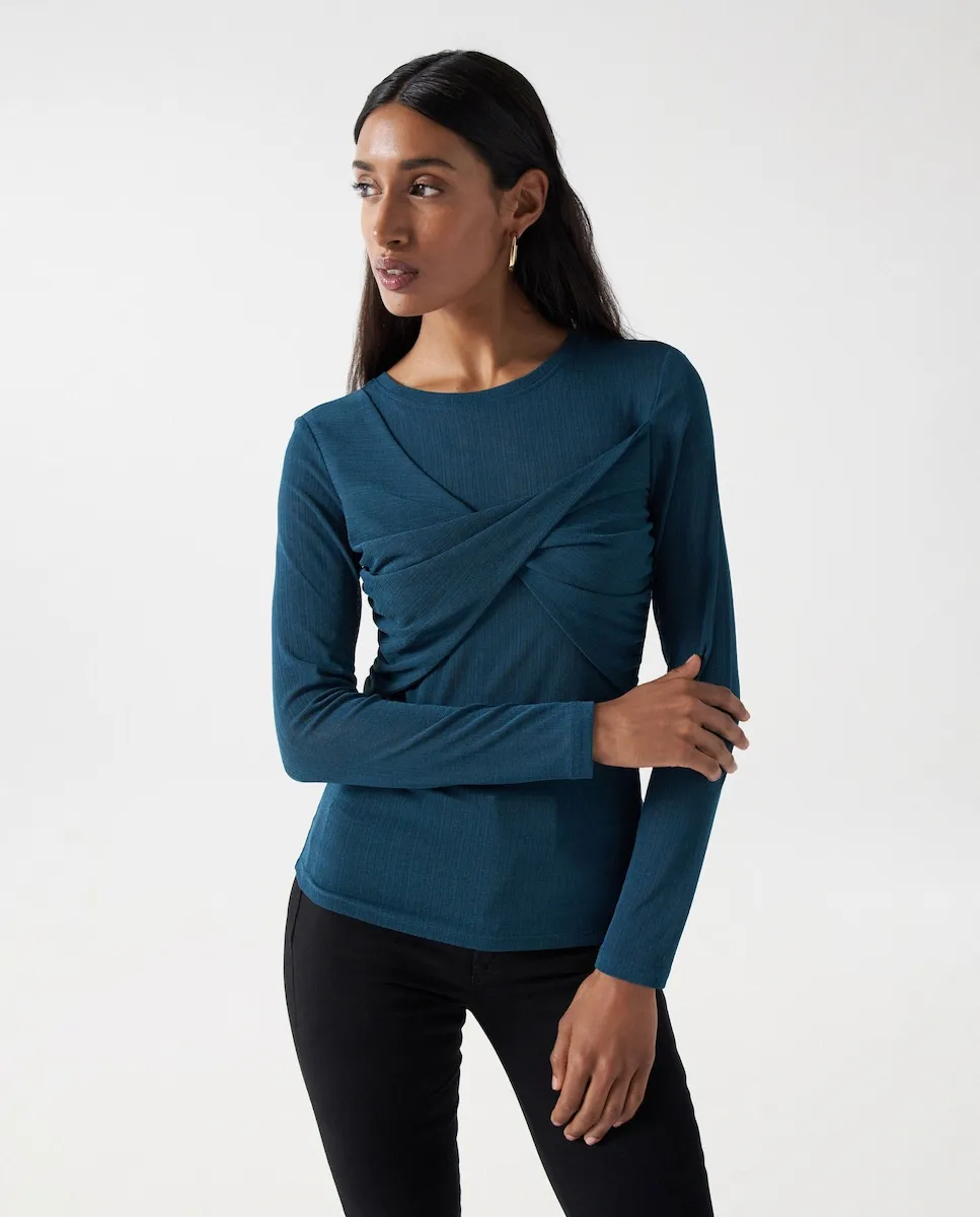 Женская футболка с длинным рукавом и перекрестной деталью Salsa Jeans, темно-зеленый
Женская футболка с длинным рукавом и перекрестной деталью Salsa Jeans, темно-зеленый