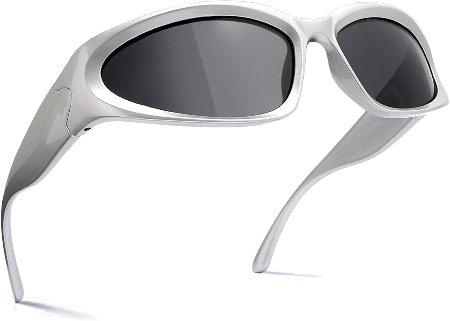 knliwkm Y2K Солнцезащитные очки с обтекаемой формой, модные, в стиле рейв, металлические, хромированные, футуристические, спортивные, для женщин и мужчин, Silver Frame/ Black Lenses
knliwkm Y2K Солнцезащитные очки с обтекаемой формой, модные, в стиле рейв, металлические, хромированные, футуристические, спортивные, для женщин и мужчин, Silver Frame/ Black Lenses