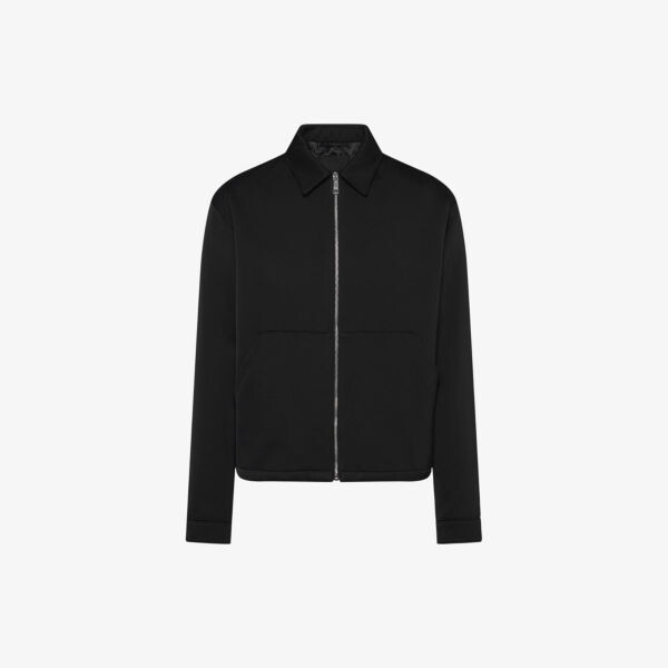 Куртка из хлопка и шелка с воротником-стойкой и бляшкой-логотипом Prada, черный
Куртка из хлопка и шелка с воротником-стойкой и бляшкой-логотипом Prada, черный