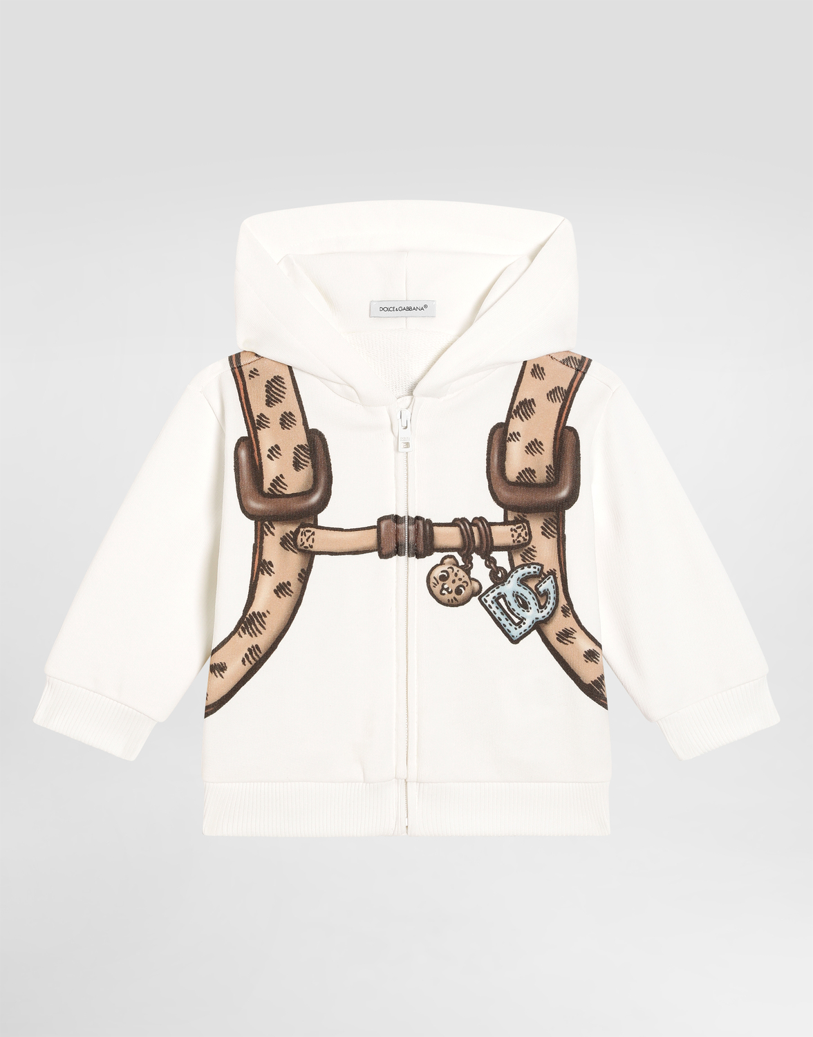 Толстовка на молнии с принтом, рюкзаком и нашивкой DG Dolce&Gabbana, белый
Толстовка на молнии с принтом, рюкзаком и нашивкой DG Dolce&Gabbana, белый