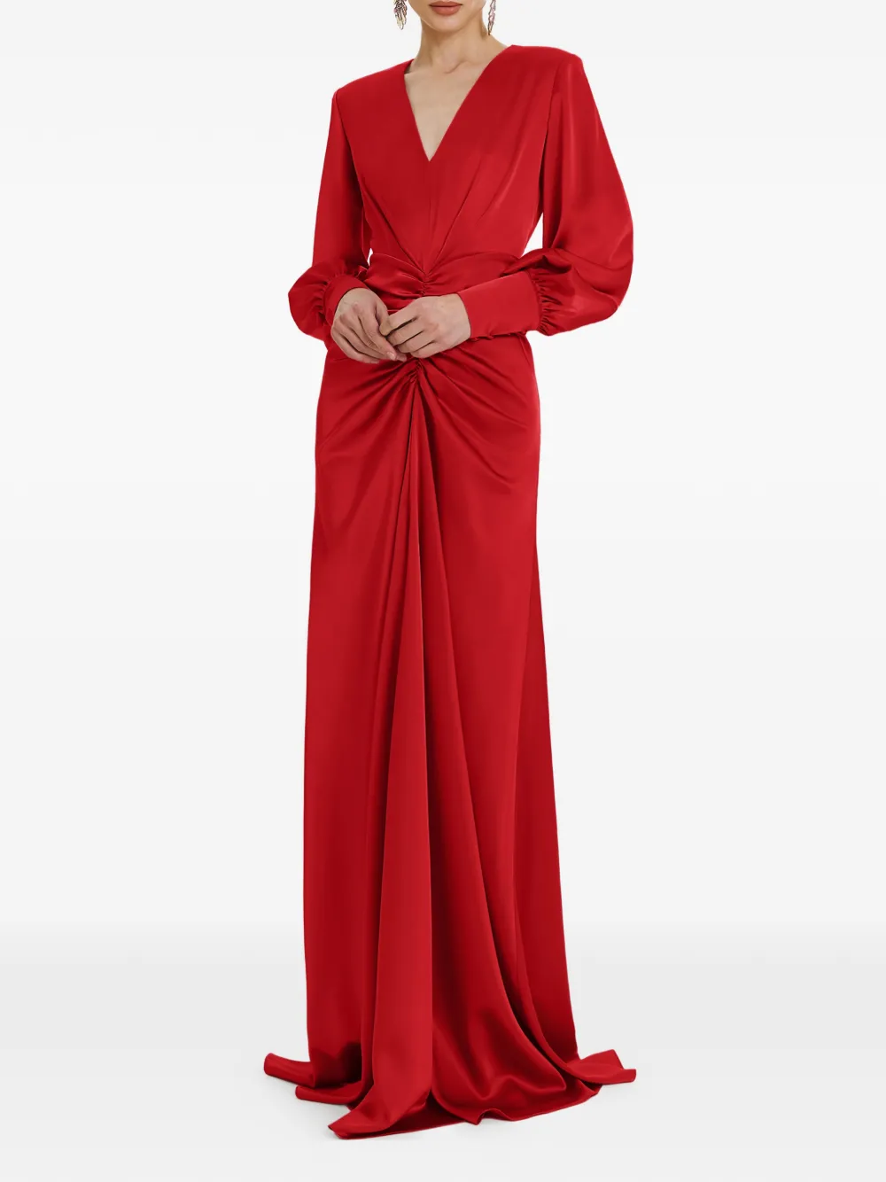 Макси-платье с драпировкой и V-образным вырезом Framboise, красный
Макси-платье с драпировкой и V-образным вырезом Framboise, красный