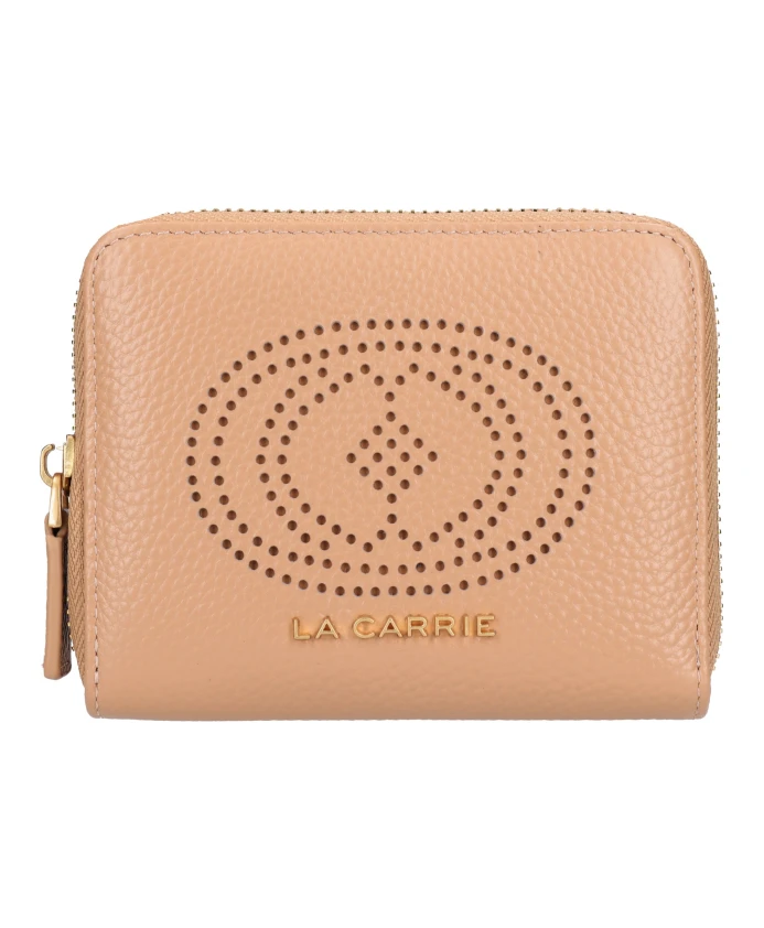 Маленький кошелек с перфорированным логотипом La Carrie, бежевый
Маленький кошелек с перфорированным логотипом La Carrie, бежевый