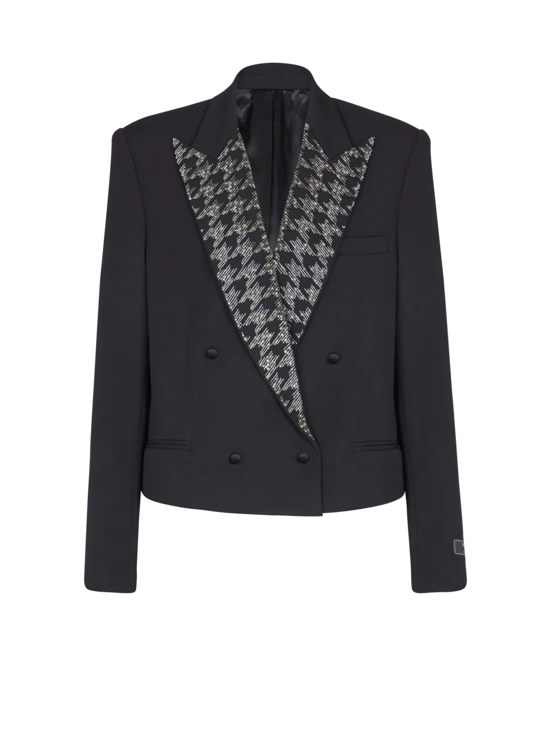 Жакет из граин-де-пудр с кристаллами Balmain, черный
Жакет из граин-де-пудр с кристаллами Balmain, черный